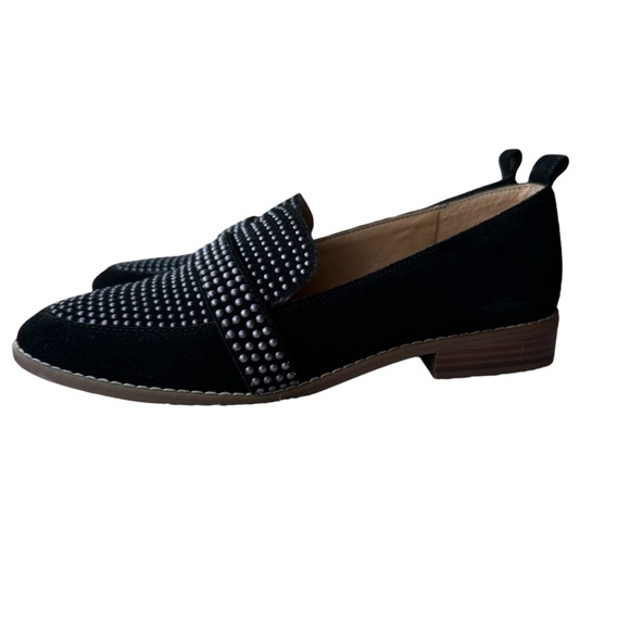 Crown Vintage Lorina Black Cow Suede Studded Loafer - Picture 5 of 10